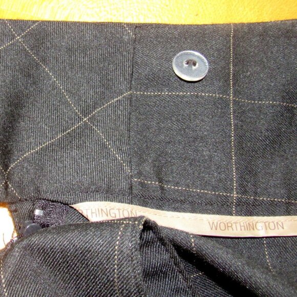 Worthington Dark Gray Checked Woman's Trousers Size 18              I642 - Picture 6 of 6
